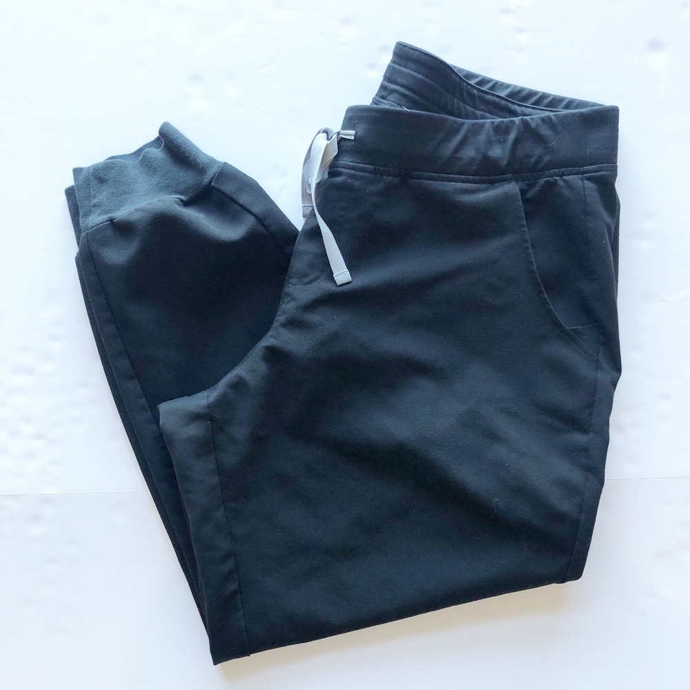 FIGS Scrubs Pants Womens XL Petite Zamora Jogger Black Technical Collection - Picture 2 of 9
